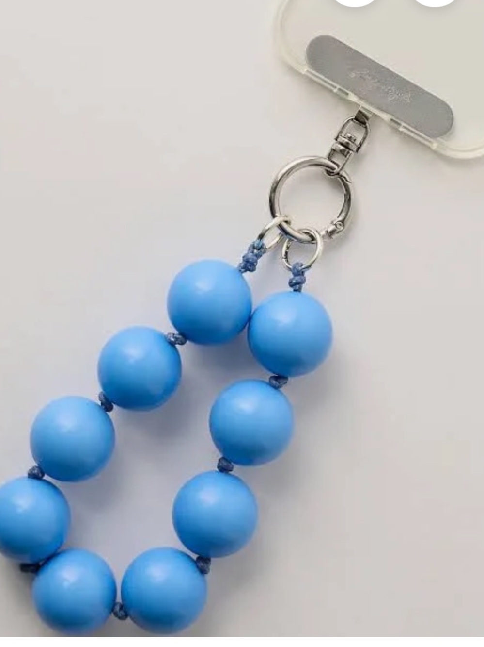 Free People Sky Blue Bauble Beaded Phone Wristlet